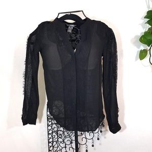 **SOLD** H&M Black Sheer Lace Shirt